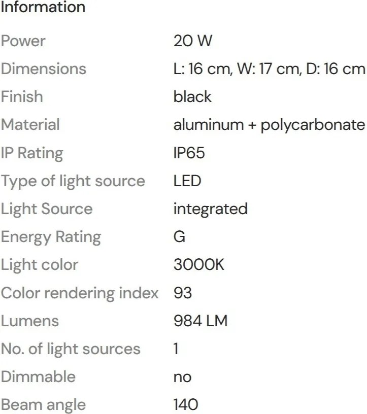 Aplica LED de exterior cu senzor de miscare IP65 Ladis