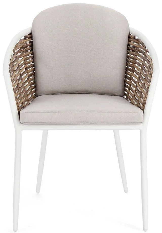 Scaun de grădină alb din metal Maribela – Bizzotto