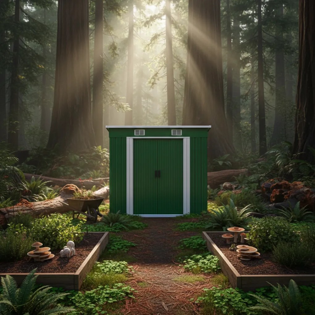 Depozit de unelte pentru grădină L, 196x122x182cm, verde Gardebruk