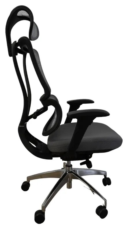 Ergodynamic Star Plus - Black Grey - Scaun de birou 4D, sezut translatie, suport lombar ajustabil 7 cm