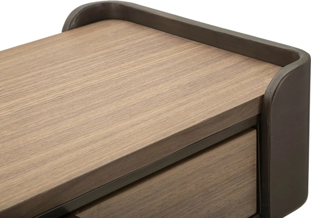 Consola Toronto, Mauro Ferretti, 120x31x72 cm, lemn de brad/fier, gri/maro