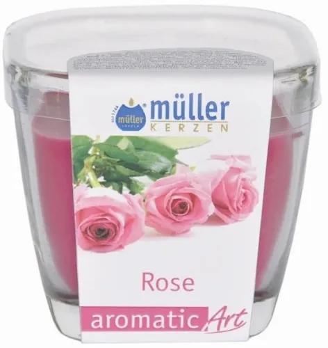 Lumanare parfumata in pahar, Aromatic Trandafir Fucsia, L7xl7xH8 cm
