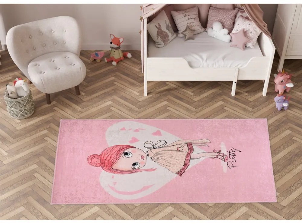 Covor pentru copii roz lavabil 160x230 cm Pretty Girl – Vitaus