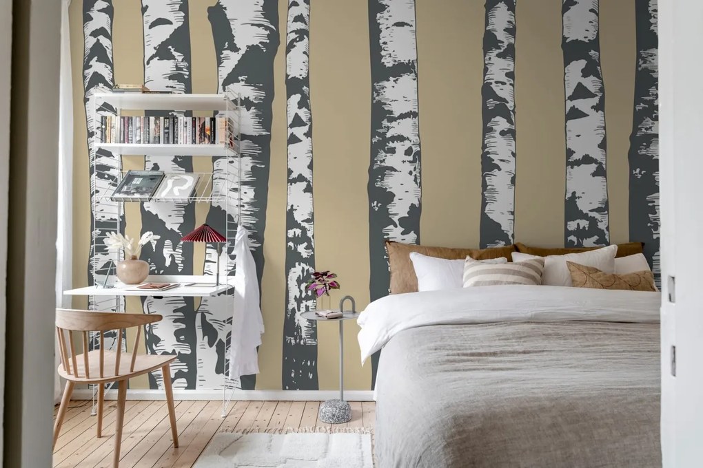 Tapet Birch Grove, Beige, Rebel Walls