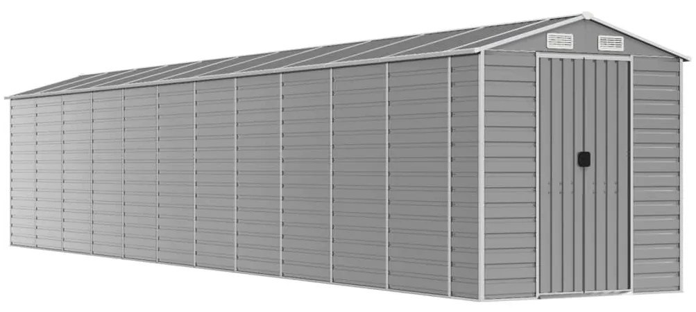 sopron de gradina, gri deschis, 191x980x198 cm, otel galvanizat