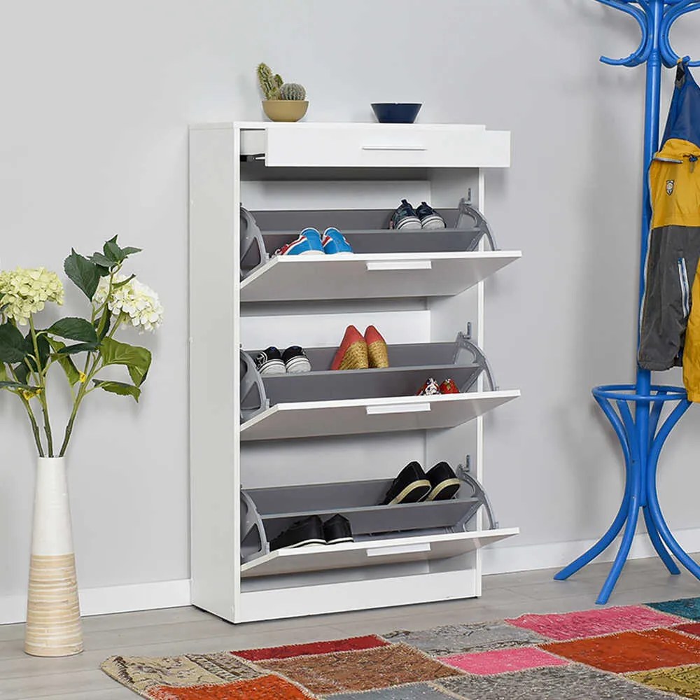 Pantofar Adore Extra, 3 compartimente, capacitate 18 perechi incaltaminte, 75 x 128 x 29 cm
