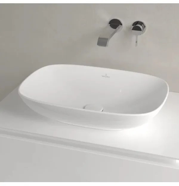 Lavoar pe blat, Villeroy&amp;Boch Loop&amp;Friends, material TitanCeram, 56x38cm, Alb Alpin, 4A490001