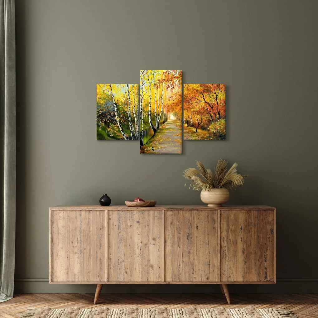Tablou - Alee romantică de-a lungul apei, pictură în ulei (90x60 cm)