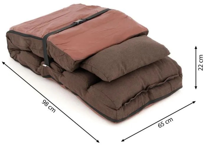 Șezlong reglabil, maro