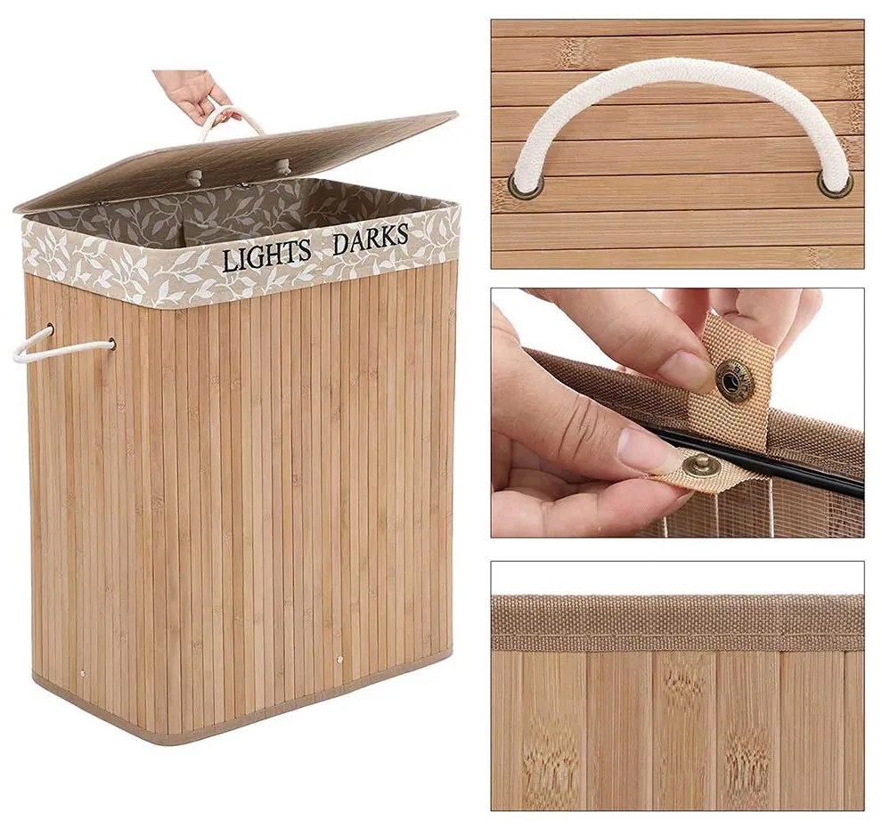 COS DE RUFE DIN BAMBUS APOLO, 52X32X62.5 CM, CAPTUSEALA LAVABILA DIN BUMBAC, NATUR