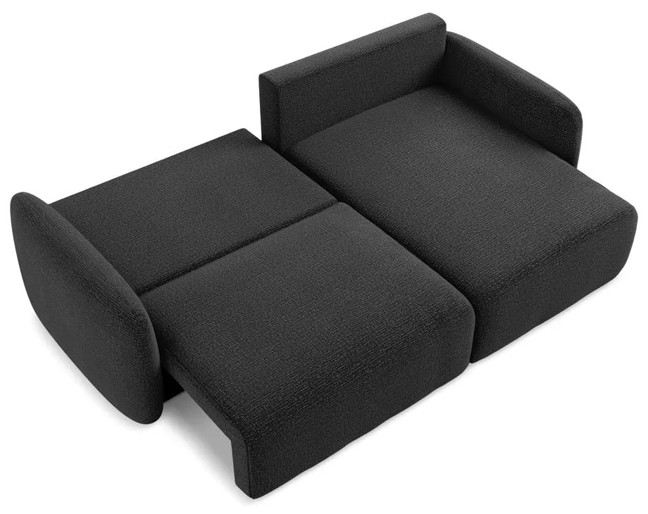 Colțar negru extensibil/cu spațiu de depozitare (cu colț pe partea dreaptă) Kalena – Makamii