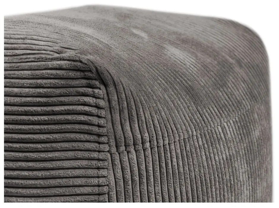 Fotoliu bean bag crem cu tapițerie din catifea reiată Plus 70 Lounge – SLOWDOWN