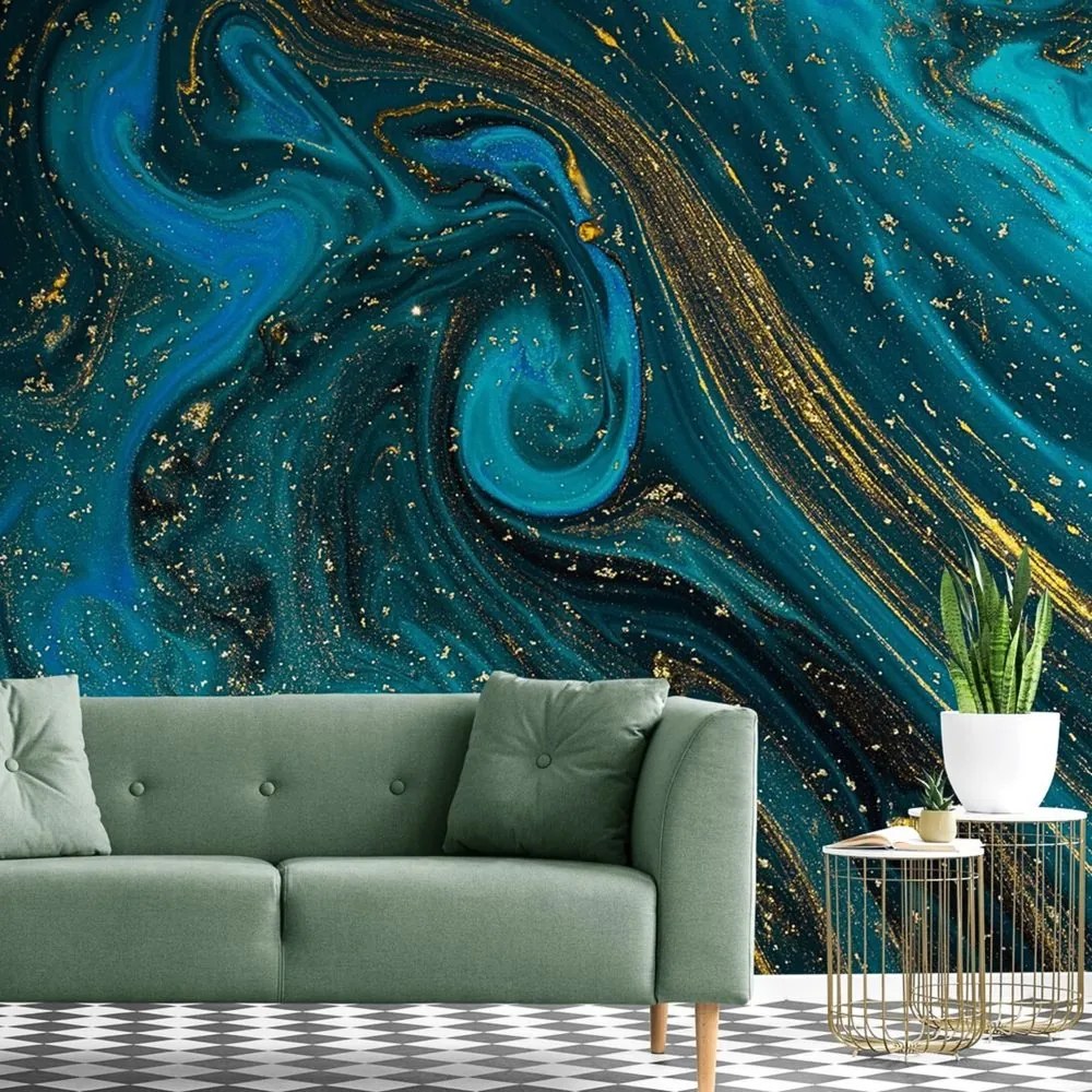 Tapet abstracție de smarald