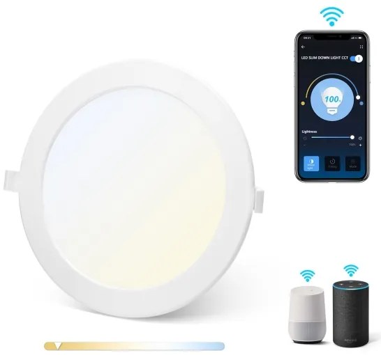 Corp de iluminat LED dimabil încastrat Aigostar 18W/230V d. 22 cm Wi-Fi