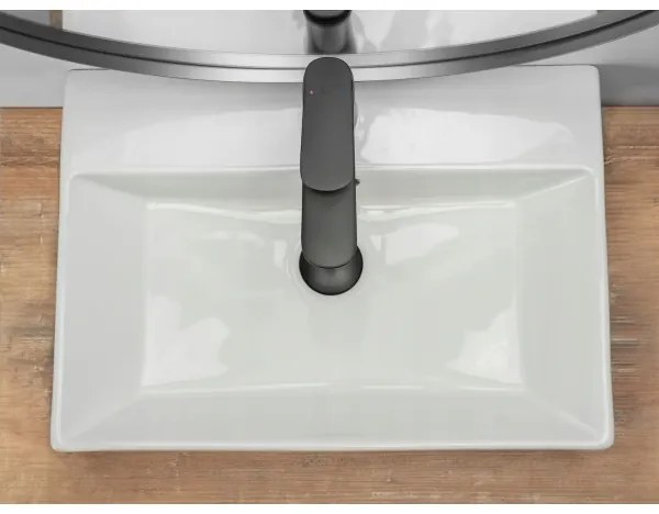 REA-U8701 - Lavoar pentru blat BONITA 36x51 cm, ceramică, alb lucios