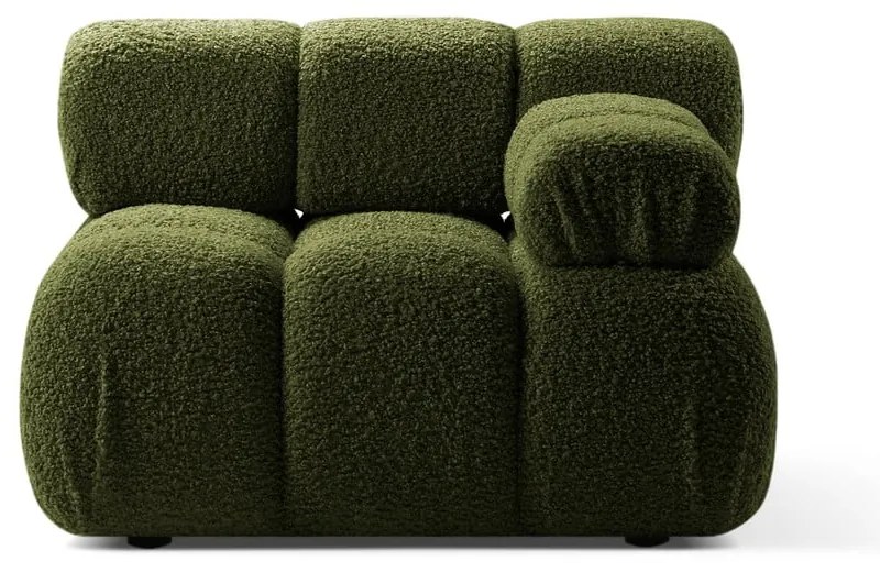 Modul pentru canapea modulară verde cu tapițerie din țesătură bouclé (cu colț pe partea dreaptă) Bellis – Micadoni Home