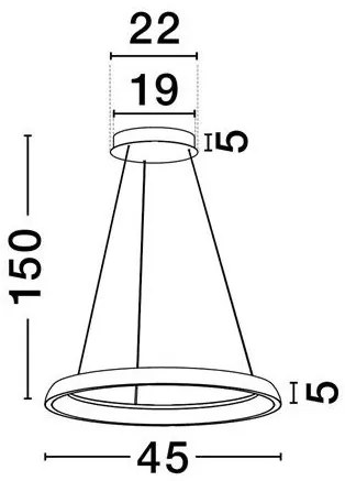 Lustra circulara aluminiu alb LED CCT OVIA 45cm