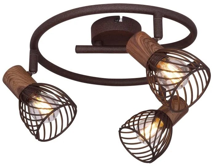 Plafoniera cu 3 spoturi design industrial Isabelle ruginiu