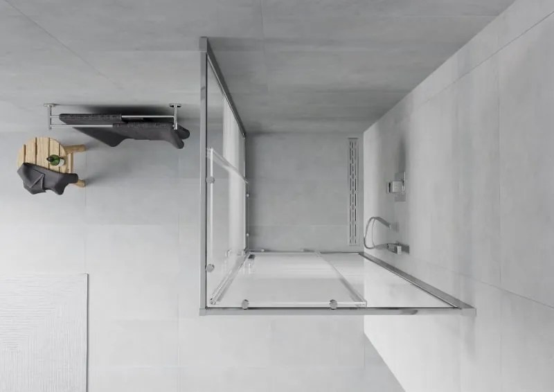 Mexen Rio cabina de duș pătrată 90 x 90 cm, dungi albe, crom - 860-090-090-01-20