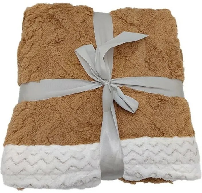 Pătură din lână Island nucă, 150 x 200 cm