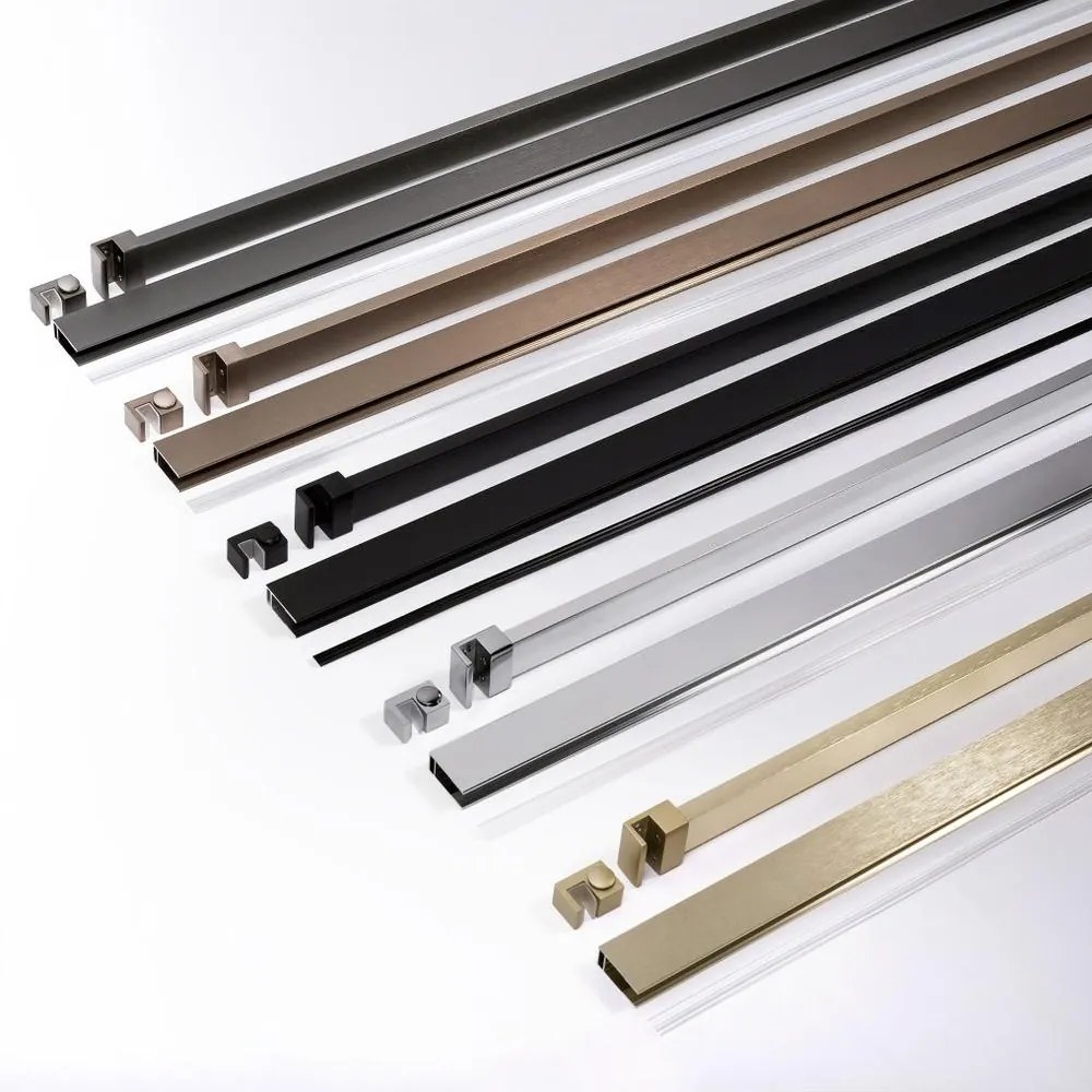 Paravan de dus fumuriu Rea Flexi Grey 110 cm cupru periat