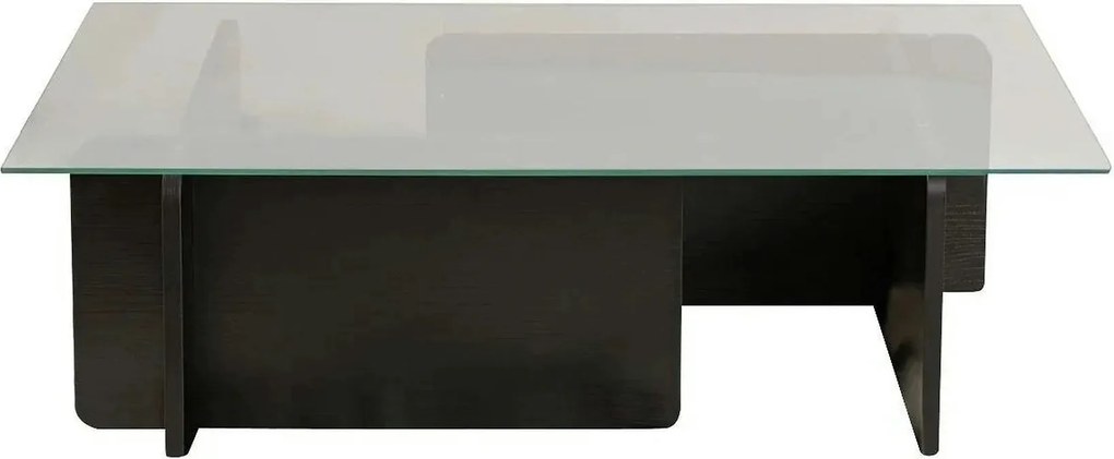 Masuta cafea FLAVIO, negru/transparent, PAL/sticla, 105x65x30 cm