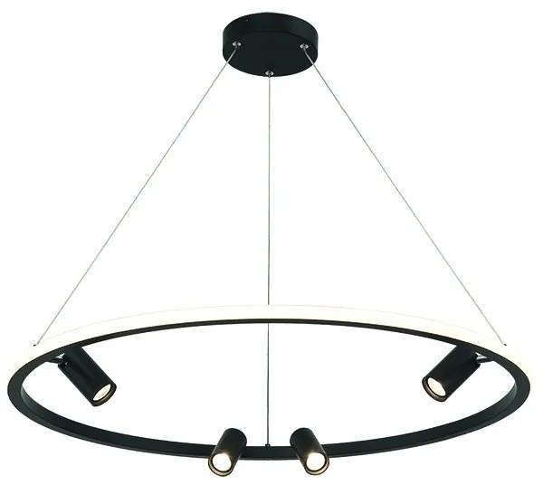 Lustra LED dimabila design modern Rings D-79cm negru