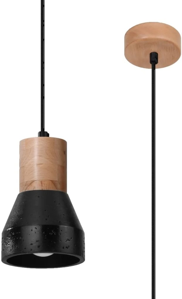 Sollux Lighting Qubic lampă suspendată 1x60 W negru SL.0963