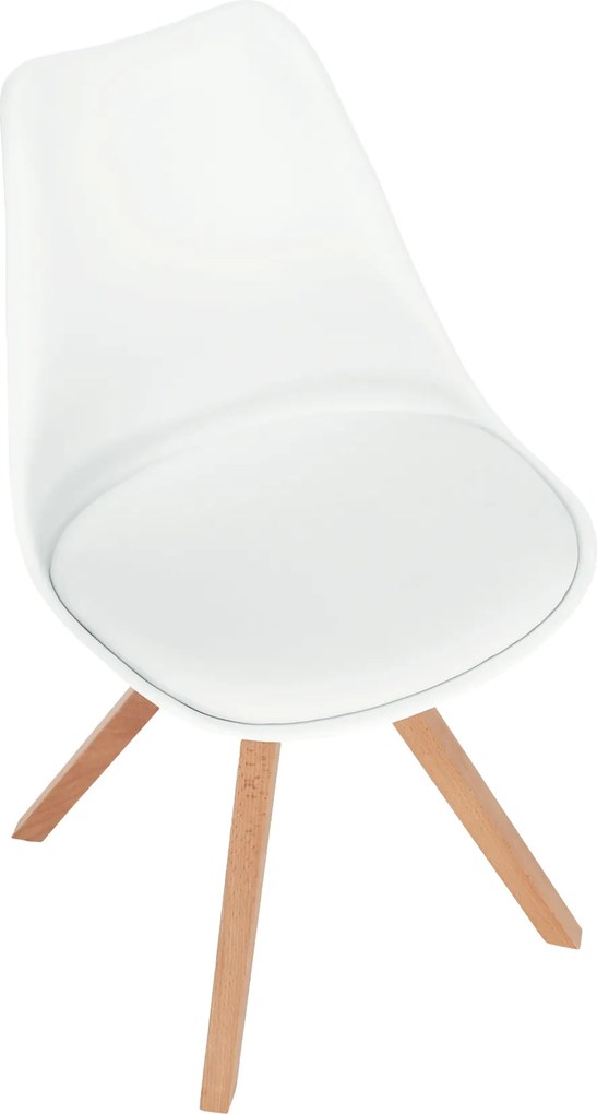 Scaun pivotant elegant, alb, ETOSA