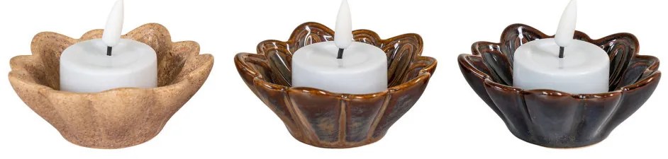 Bol ceramic, bej/maro/maro închis, ø8,5x3,5 cm, 3 bucăți