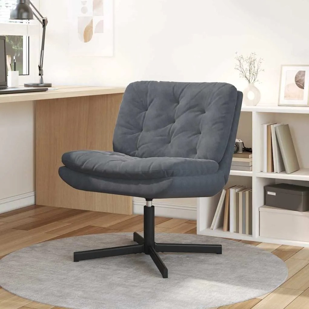 vidaXL Scaun Relaxant Rotativ Gri închis 63 x 75 x 76 cm Catifea