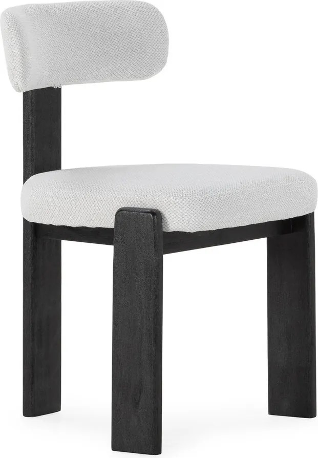 Scaune de dining negre/gri-deschis 2 buc. tapițate Nadia – MOME