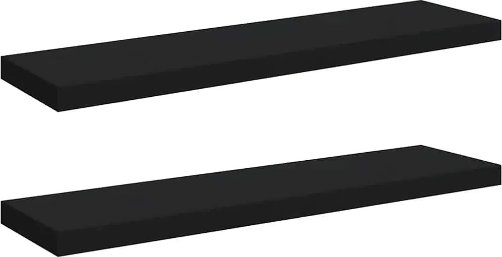 vidaXL Rafturi de perete suspendate 2 buc., negru, 90x23,5x3,8 cm, MDF