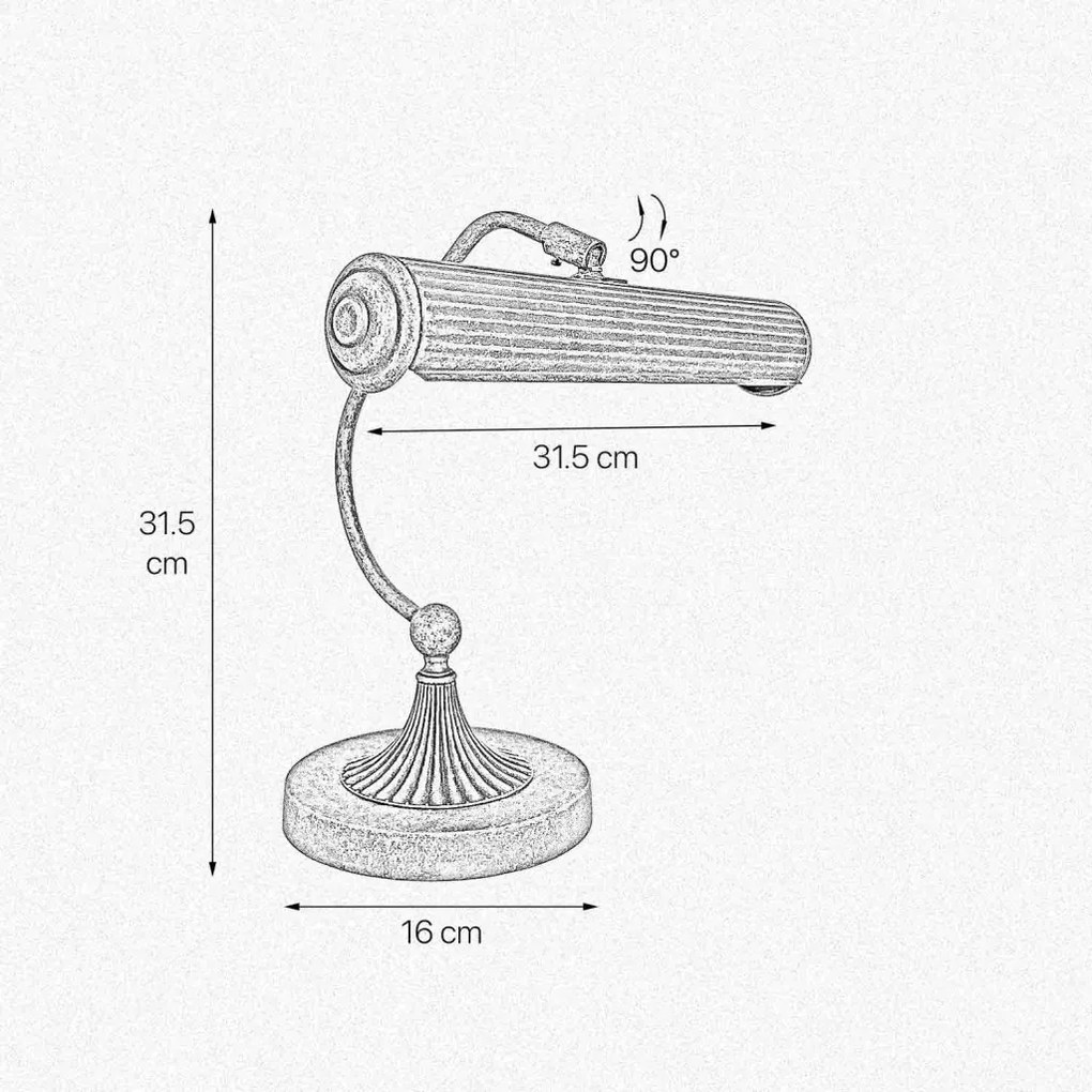 Lampa de birou din alama design clasic Art Deco Lamp