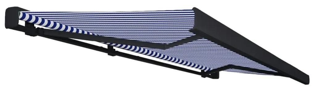 Copertina motorizata tip caseta, albastru si alb, 500 x 300 cm albastru si alb (cadru gri), 500 x 300 cm