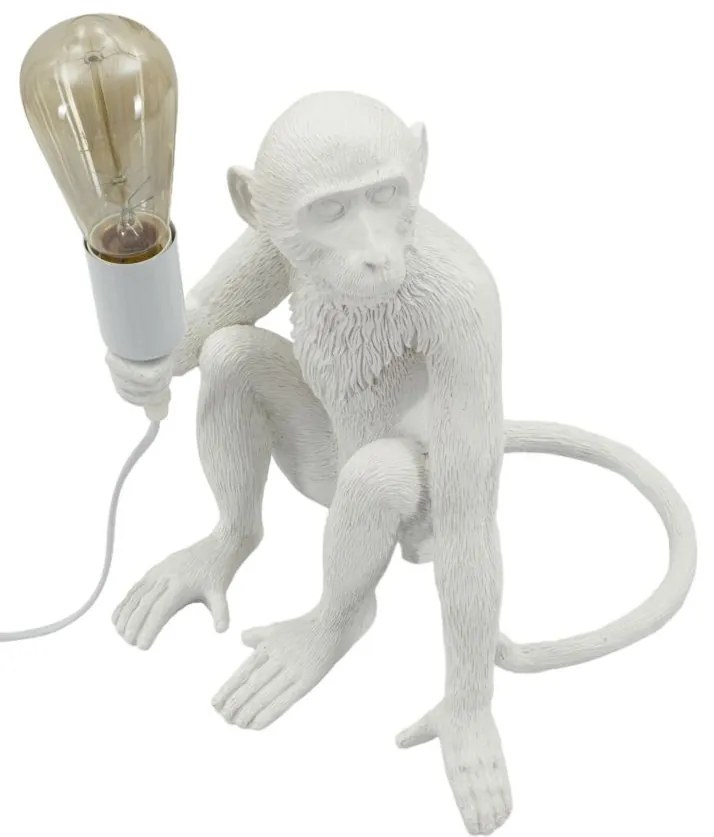Mauro Ferretti Lampă De Masă Design Maimuță Șezută Alb Cm 33X33X30 | Aosom Romania