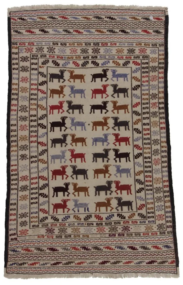 Covor kilim nomadic afgan Adarskan 136x194 covor de perete țesut manual