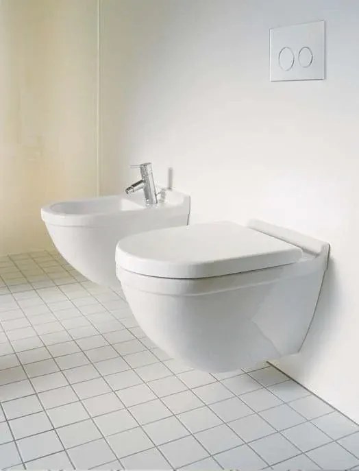 Vas WC suspendat Duravit Starck 3 36x54 cm evacuare orizontala, fixare ascunsa