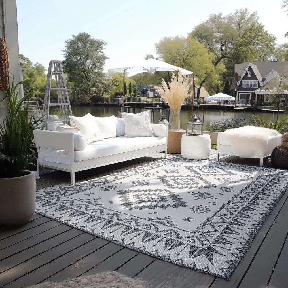 Covor de exterior gri/crem 120x170 cm Gemini – Elle Decoration