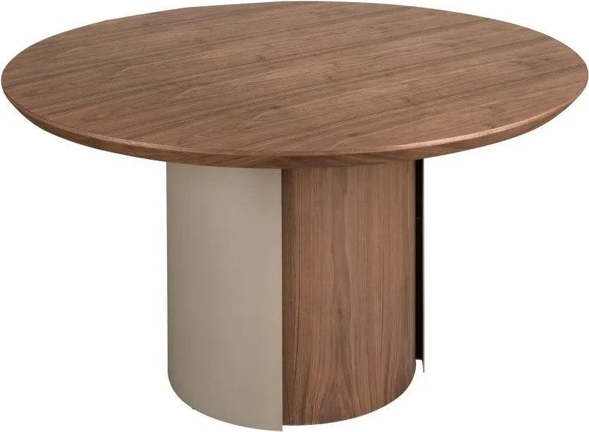 Masa rotunda moderna cu blat din furnir natural de nuc Walnut 1163