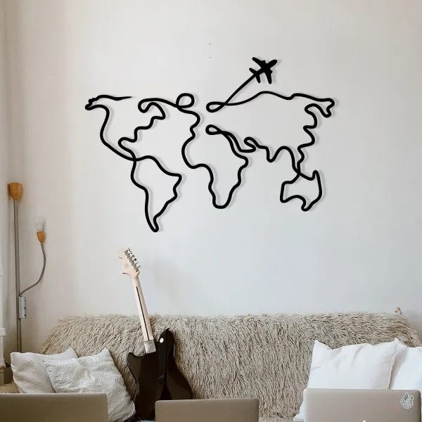 Decorațiune de perete 60x42 cm metal hartă