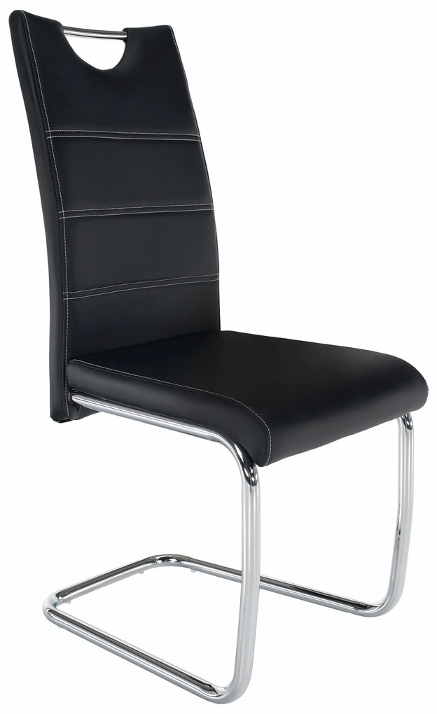 Scaun de sufragerie Abalia New (negru + Crom). 808094