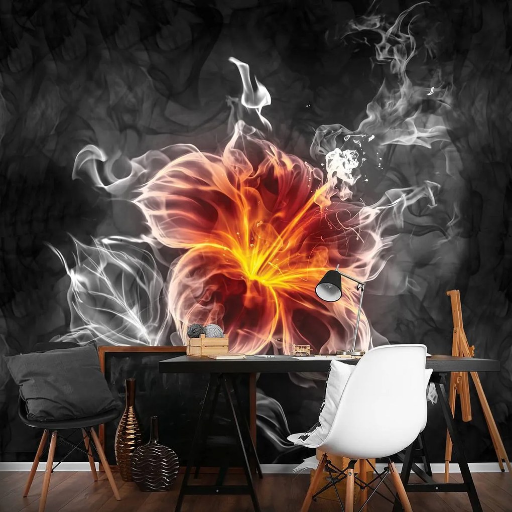 Fototapet - Floare - fum (152,5x104 cm)