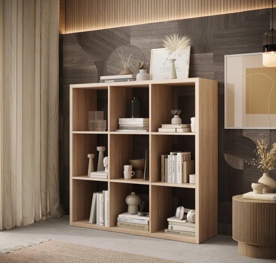 Bibliotecă, 114x113.5 cm, Cleo VI, ADRK Furniture (Culoare: Alb)