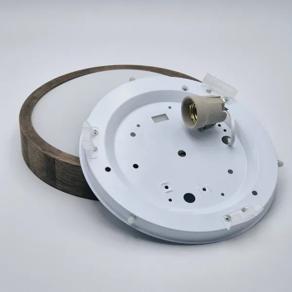 Brilagi LED RGBW — plafonieră LED dimerizabilă CARVALHO SLIM 1xE27/9W/230V Wi‑Fi, stejar, Ø 27 cm