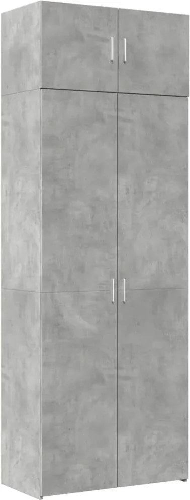 vidaXL Dulap de depozitare, gri beton, 80x42,5x225 cm, lemn prelucrat