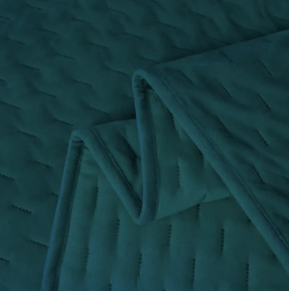 Cuvertura de pat din catifea ASTRALIA, petroleu Dimensiune: 200 x 220 cm