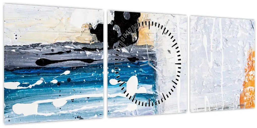Tablou - Atingeri abstracte (cu ceas) (90x30 cm)