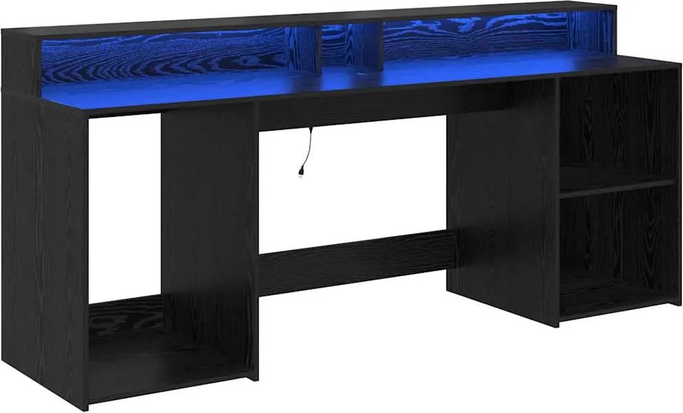 vidaXL Birou cu sertar Stejar negru 200 x 55 x 91 cm Lemn compozit