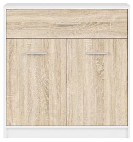 Comodă Nepo Plus 5 (alb + stejar sonoma) . Promo -35%. 1098290